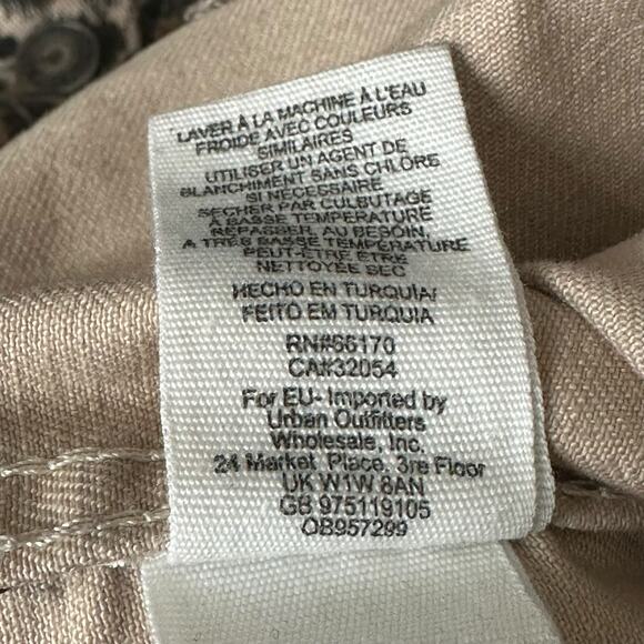 Free People Jacket Womens Small Brown Cheetah Print Denim Oversized Frayed Hem - Picture 10 of 10